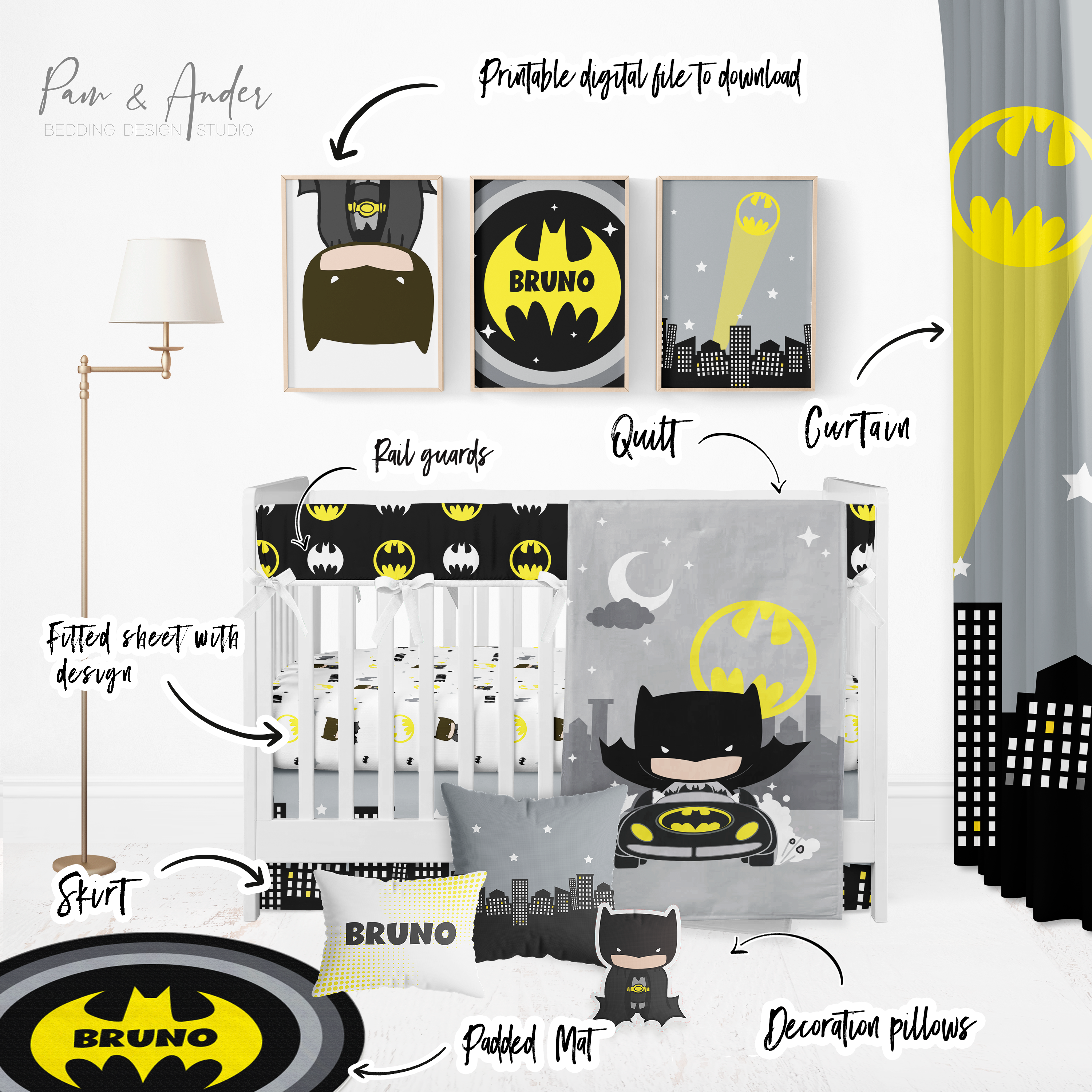 Batman crib bedding set best sale