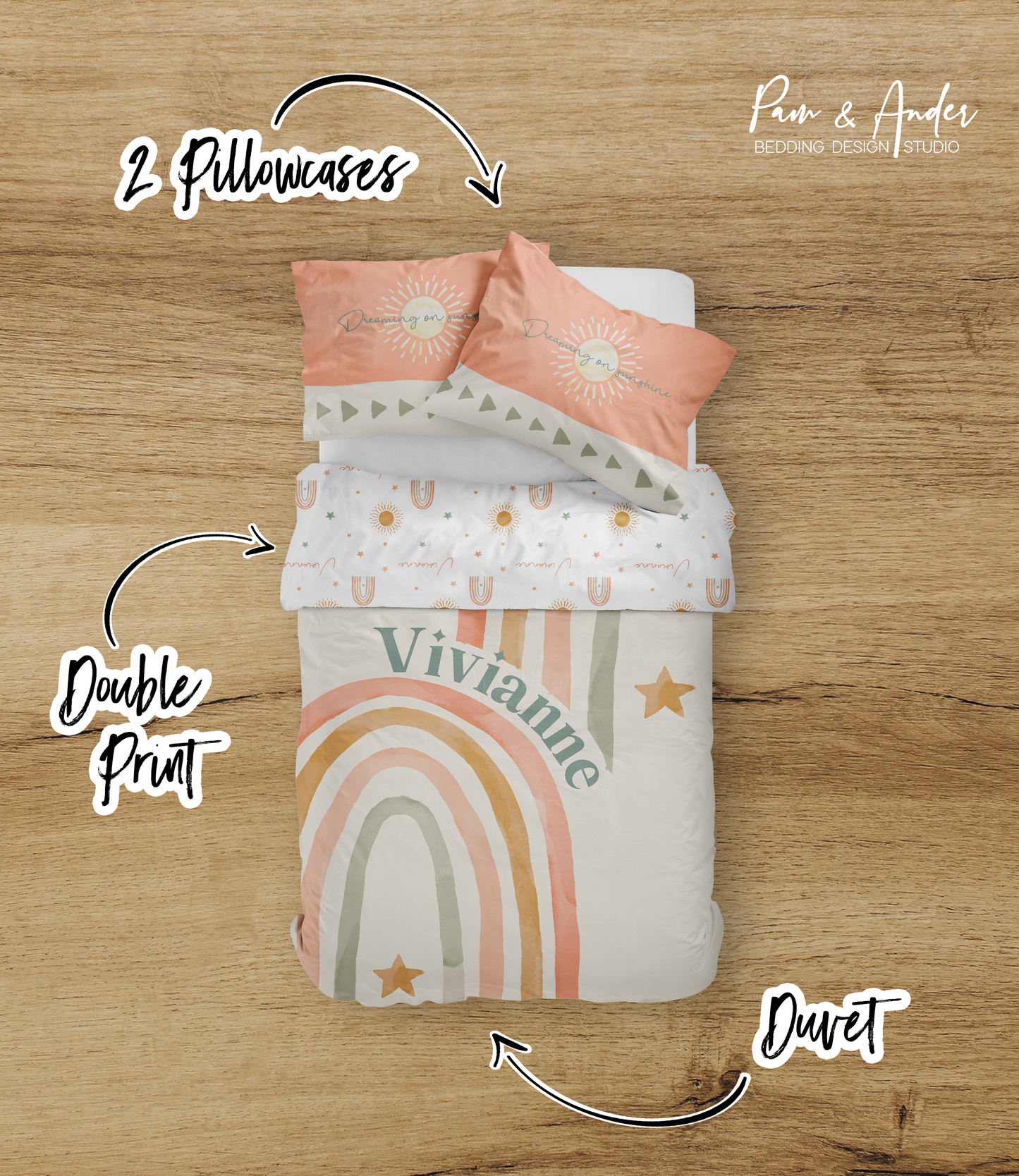 Sun and Rainbow Bedding set