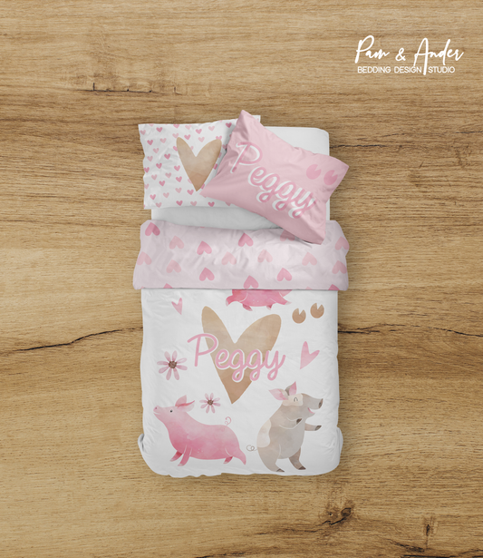 Heart Pig Bedding set