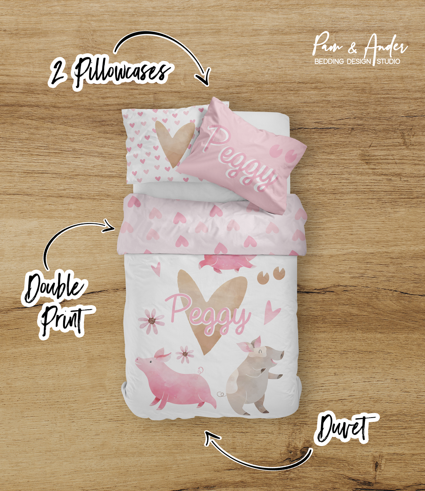 Heart Pig Bedding set