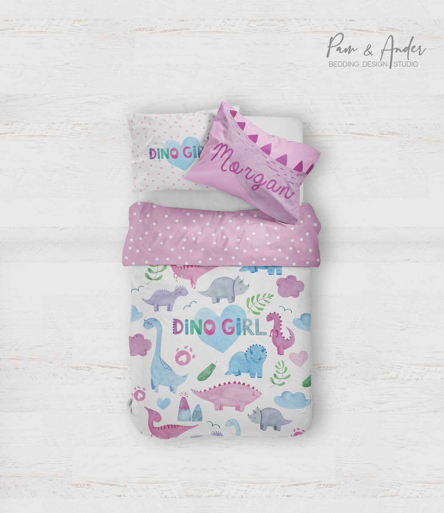 Pink Dinosaur Bedding set