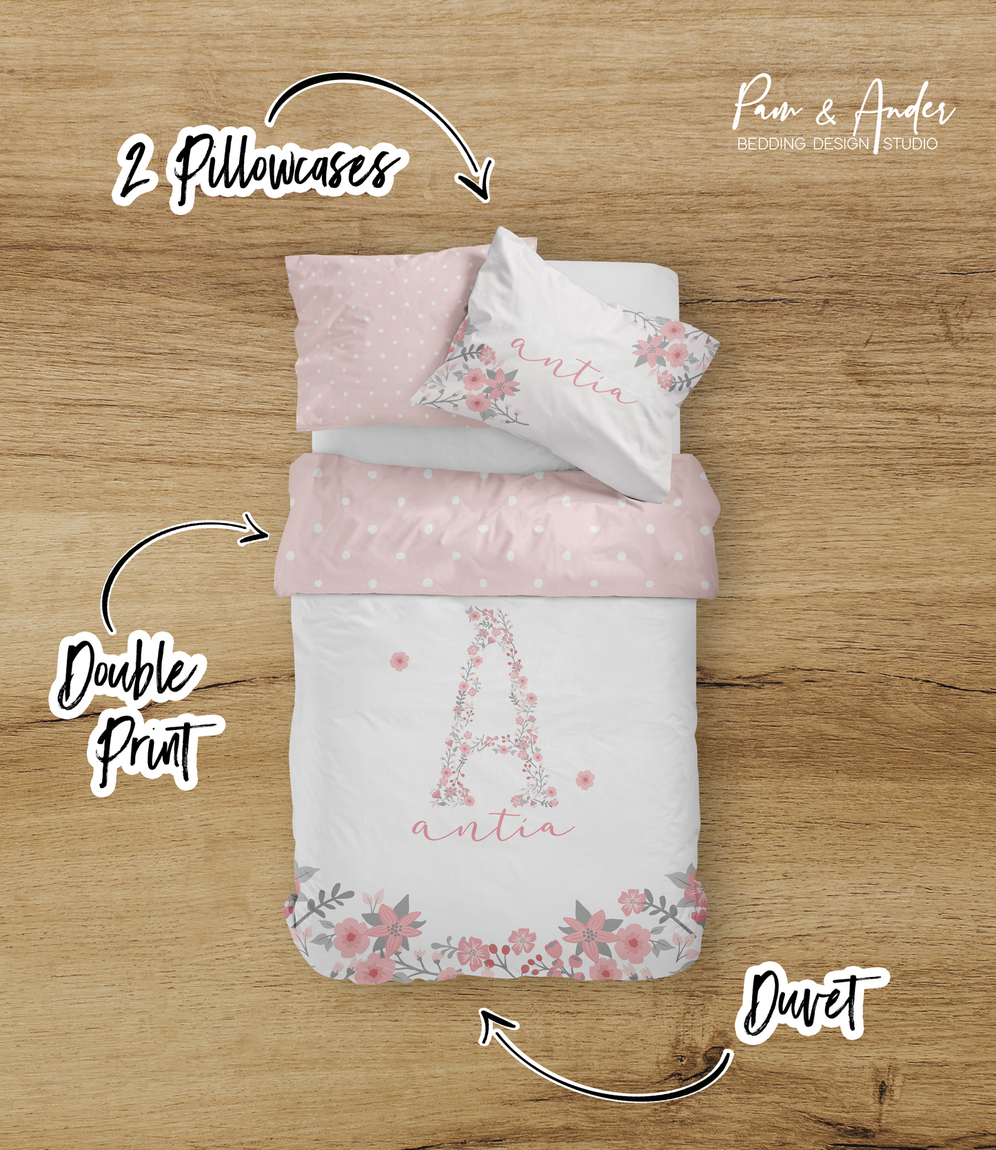 Floral Initial Bedding set