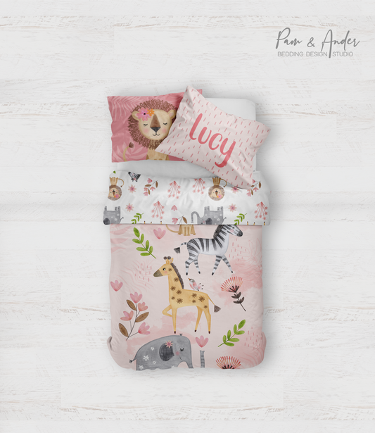 Pink Safari Bedding set