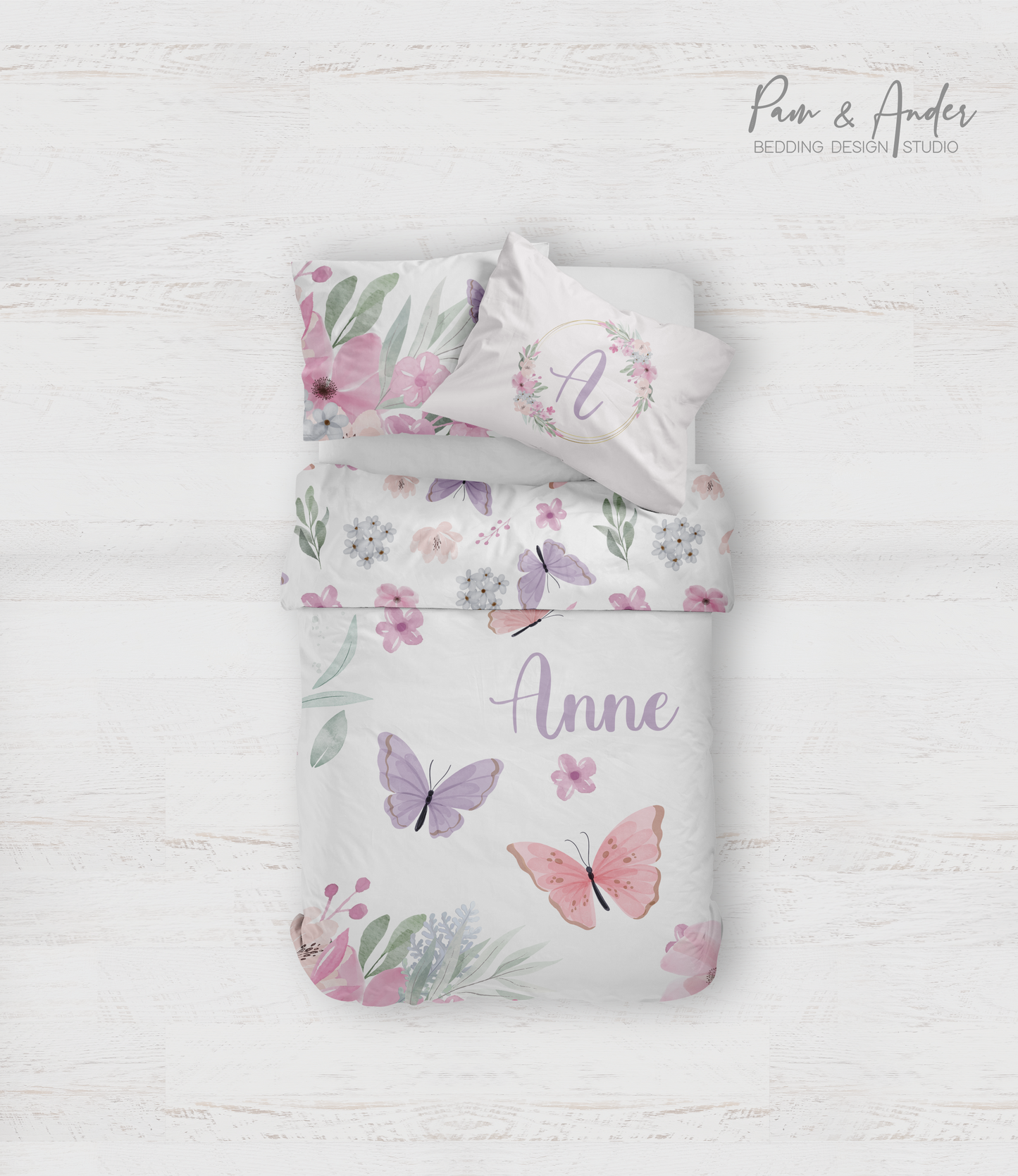 Purple Butterfly Bedding set