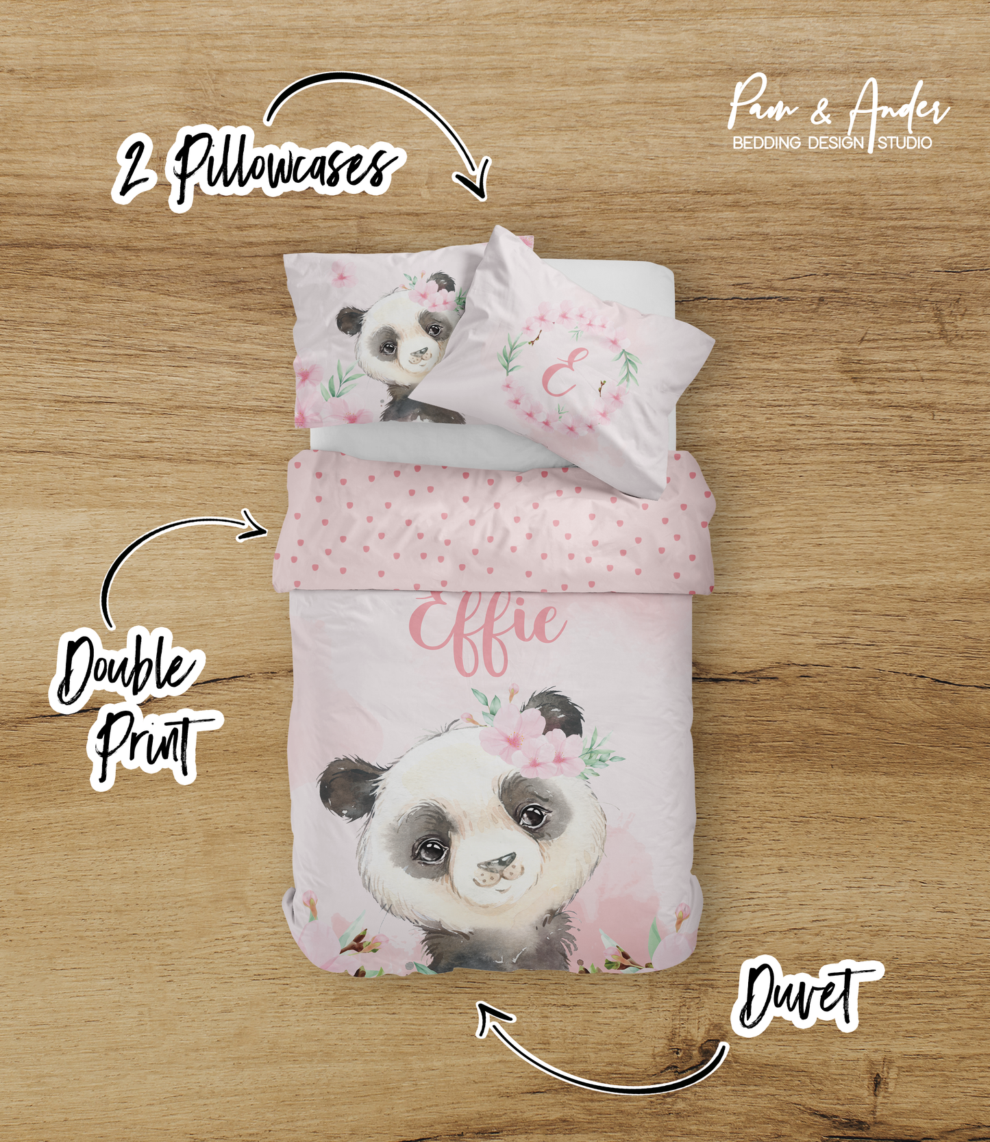 Panda Girl Bedding set