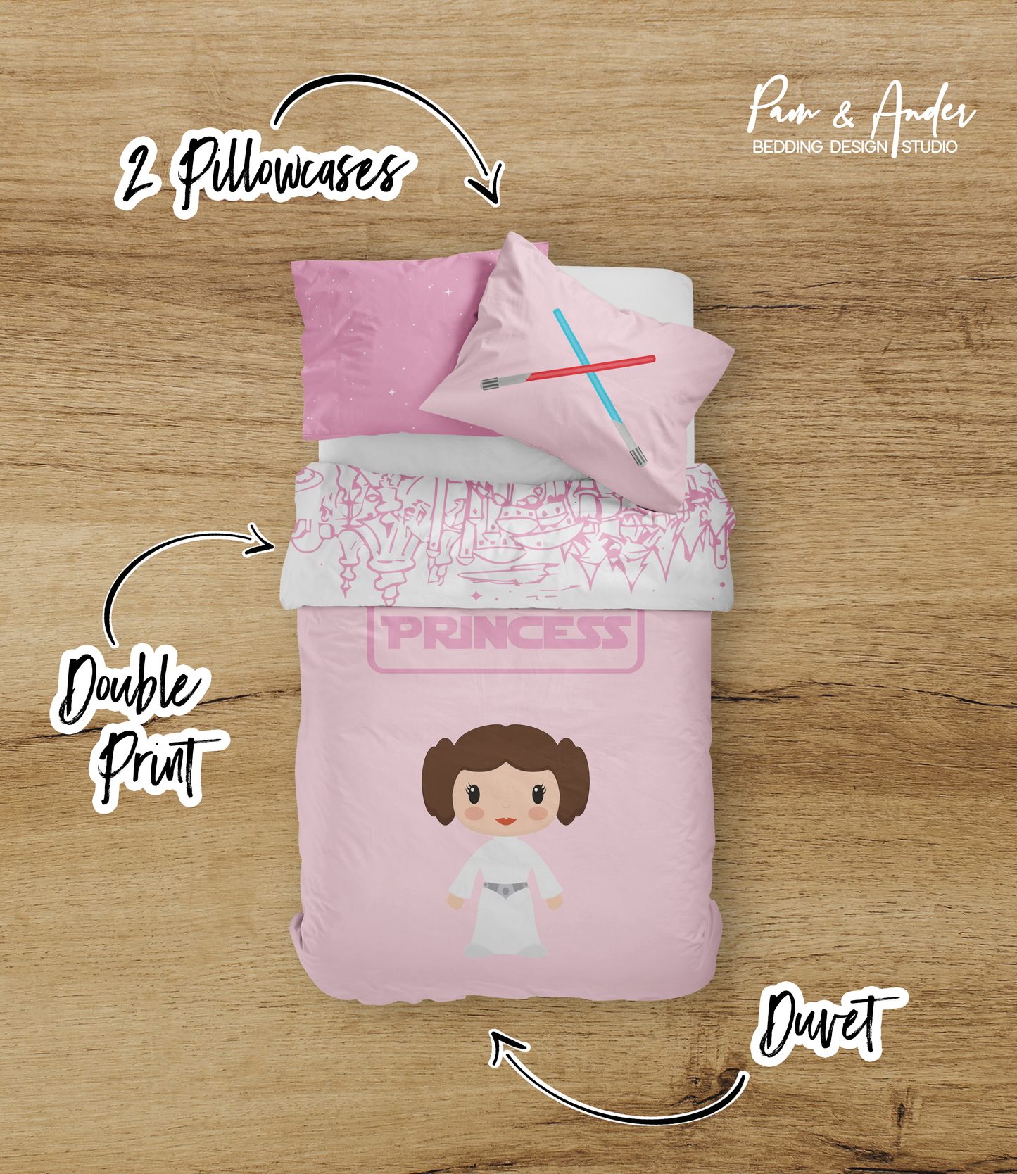 Pink Princess Leia Bedding set