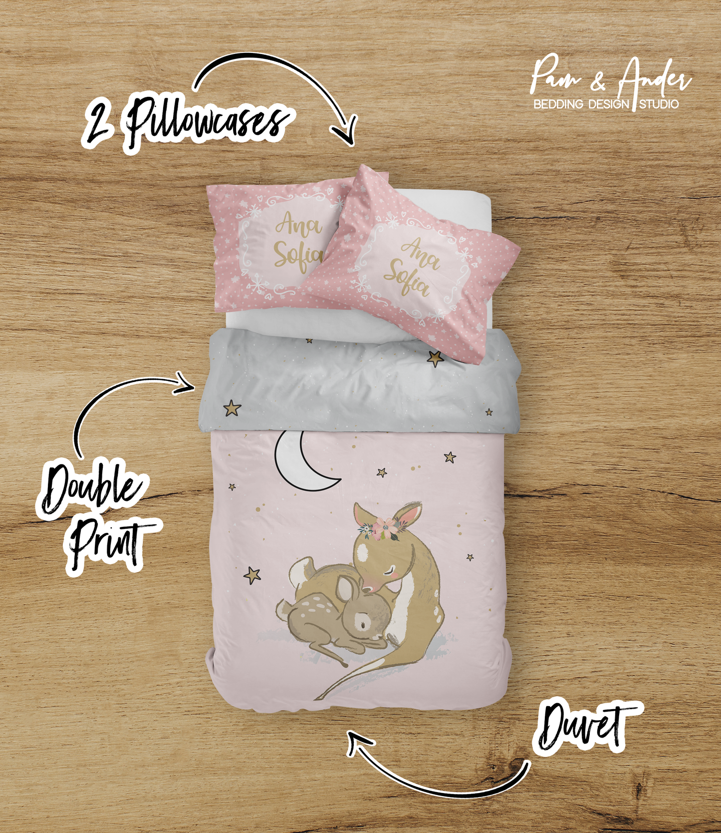 Deer Girl Bedding set