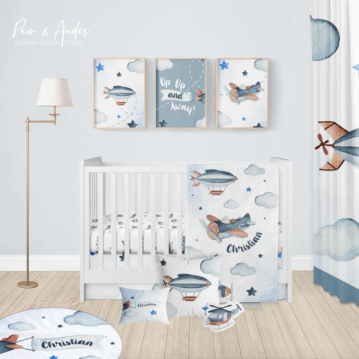 Plane Boy Crib bedding set