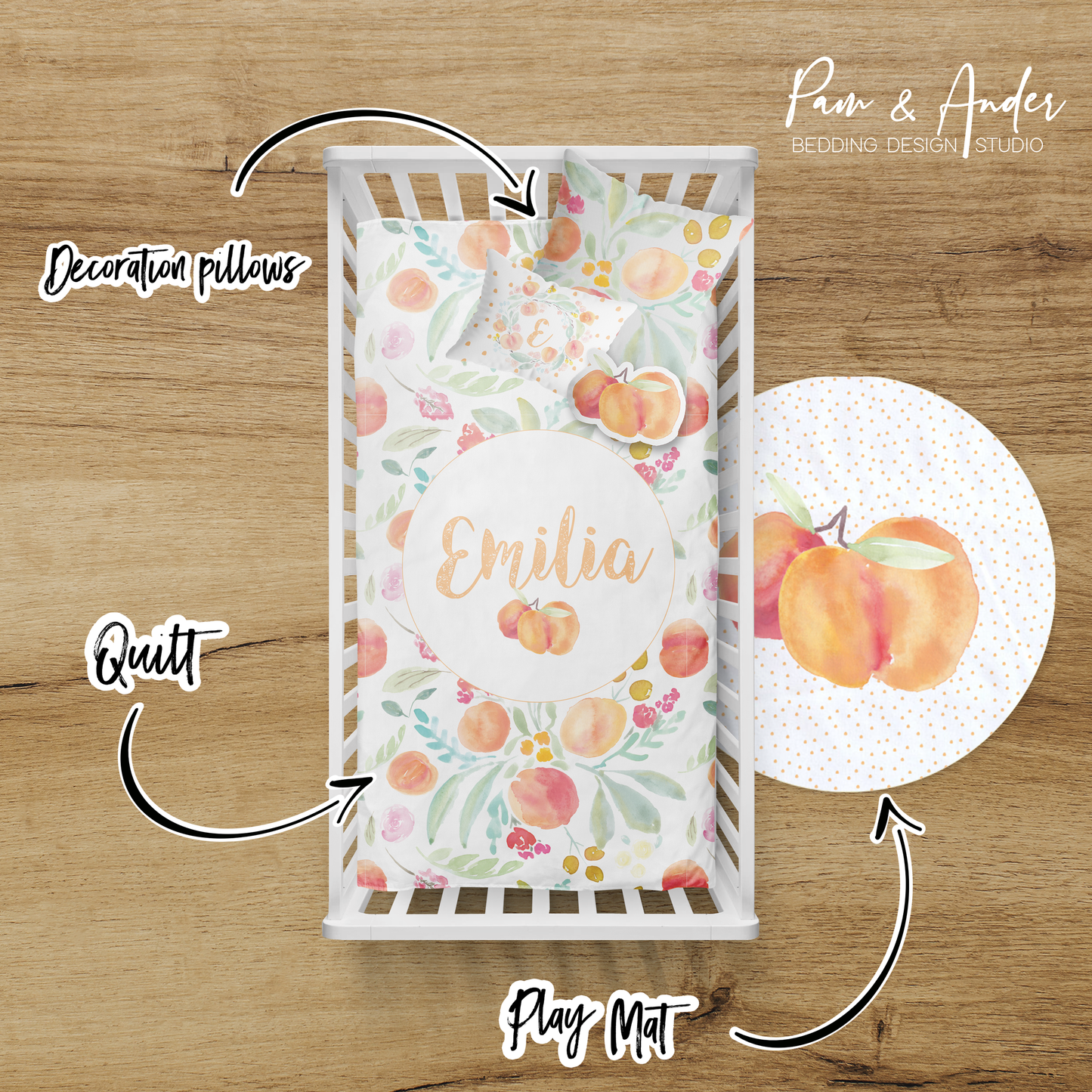 Peaches Crib Bedding Set