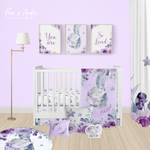 Purple Elephant Crib bedding set