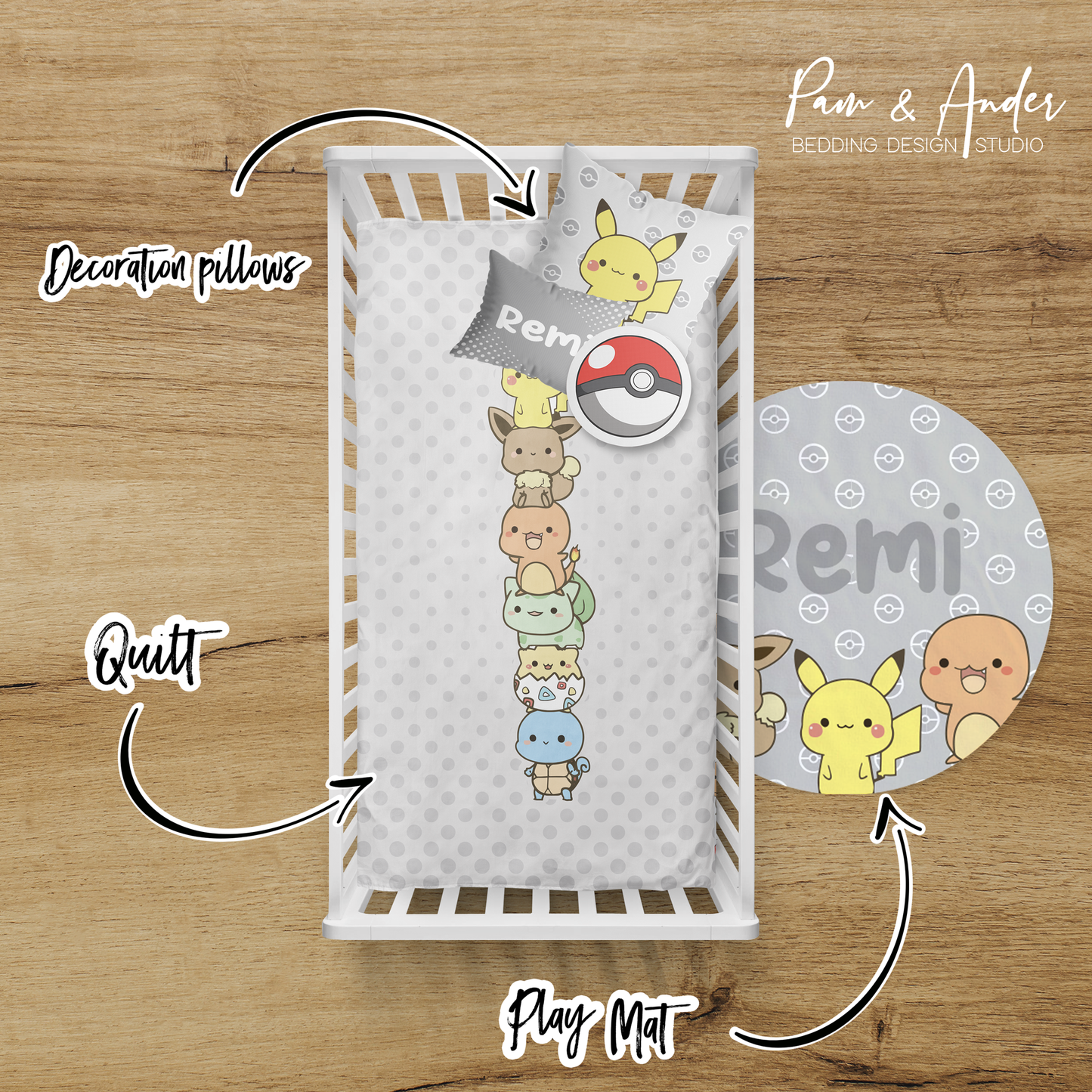 Pokemon Crib bedding set