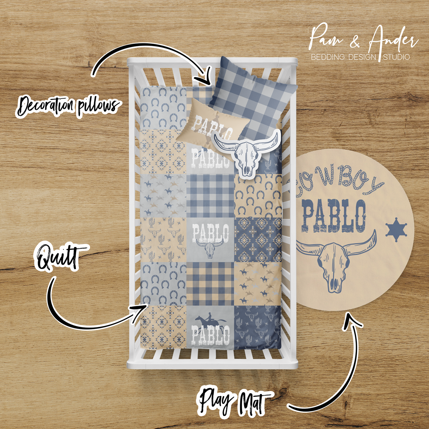 Cowboy Crib bedding set