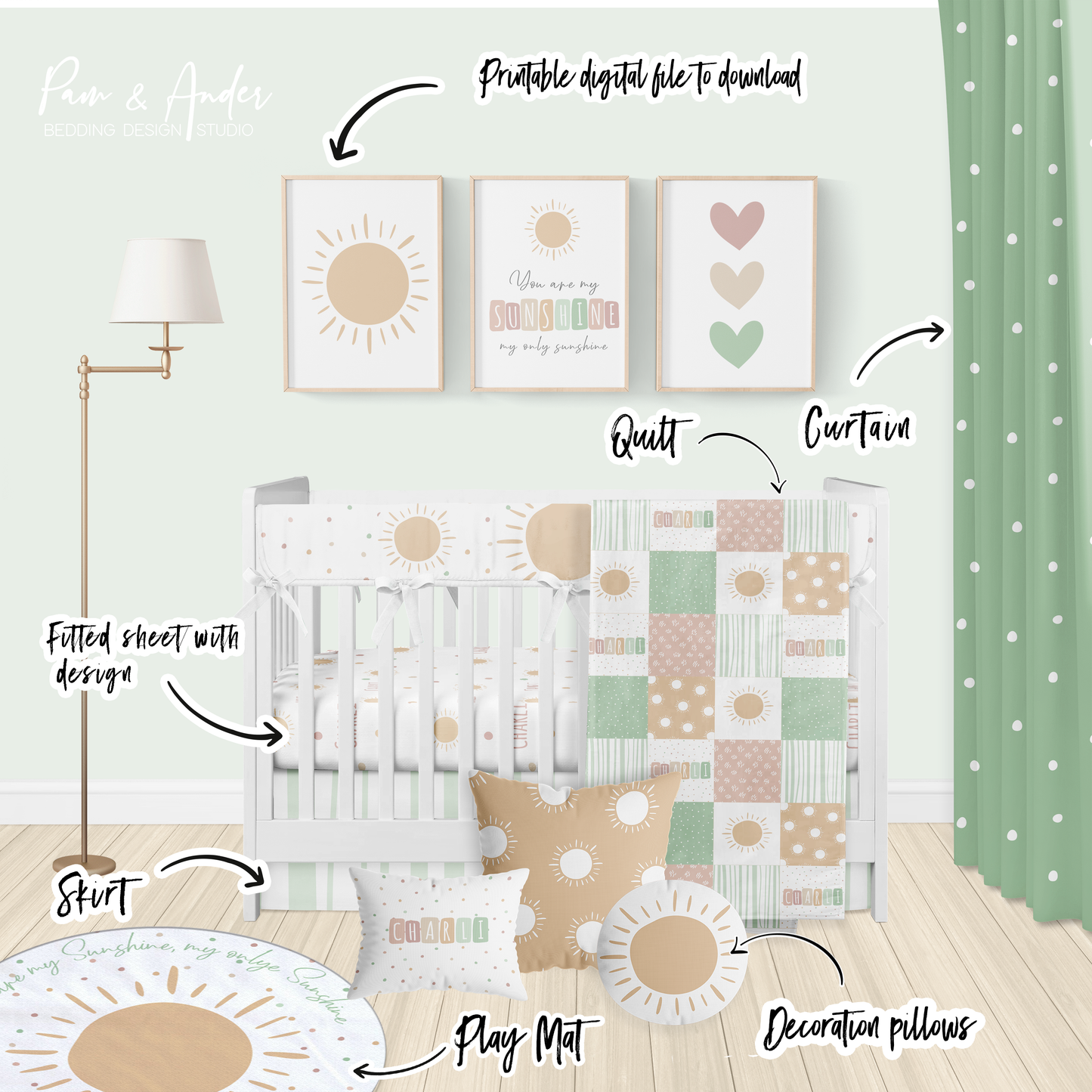 Sun Girl Crib bedding set