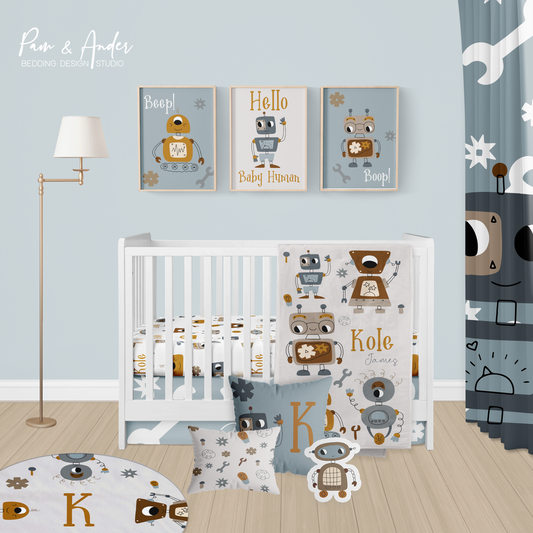 Robots Crib bedding set