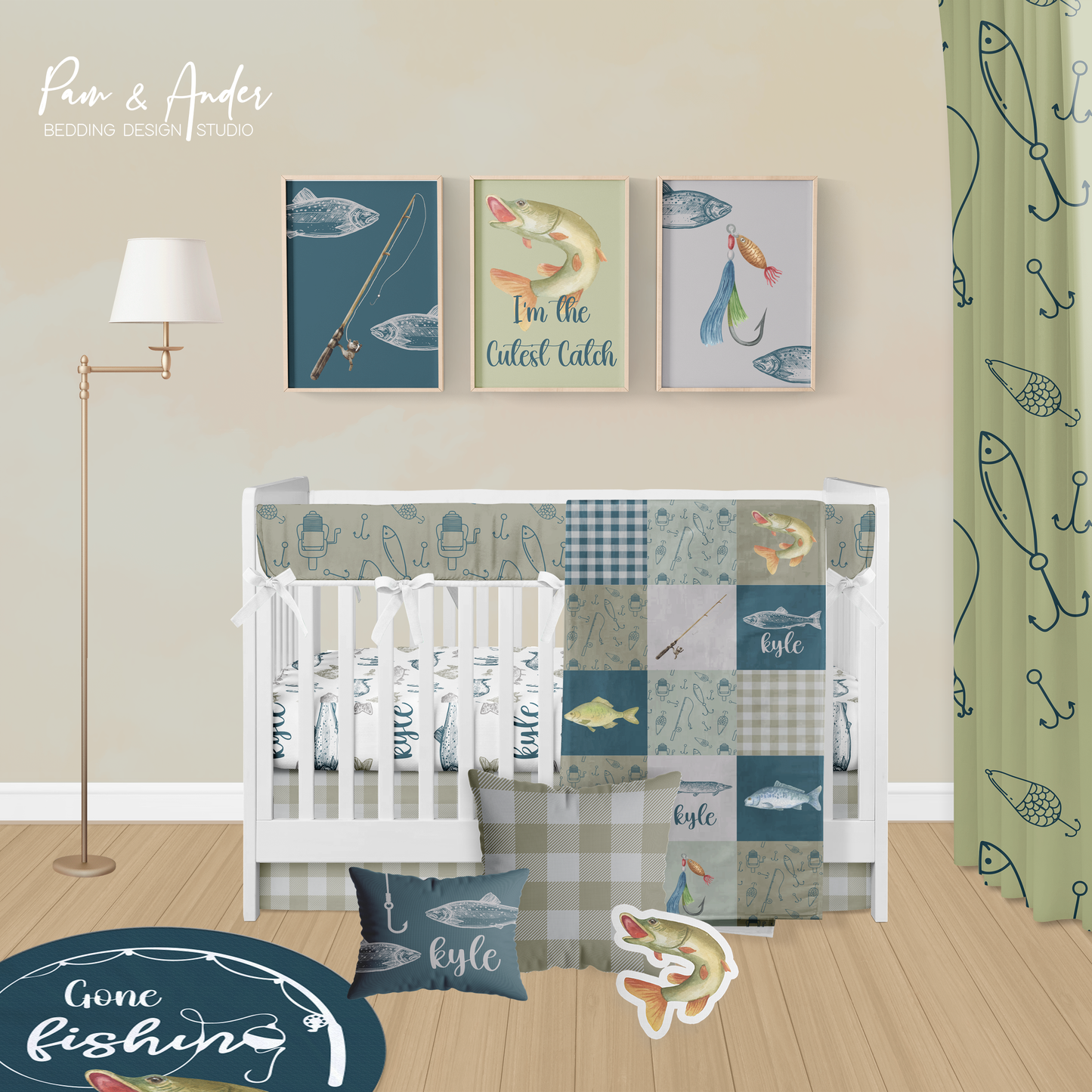 Fishing Crib bedding set