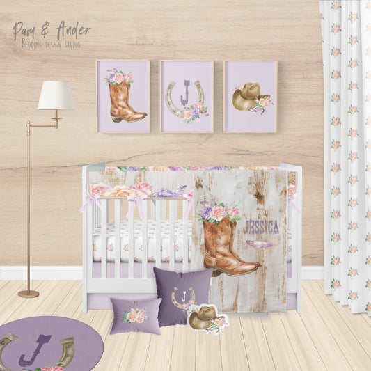 Cowgirl Mauve Crib bedding Set