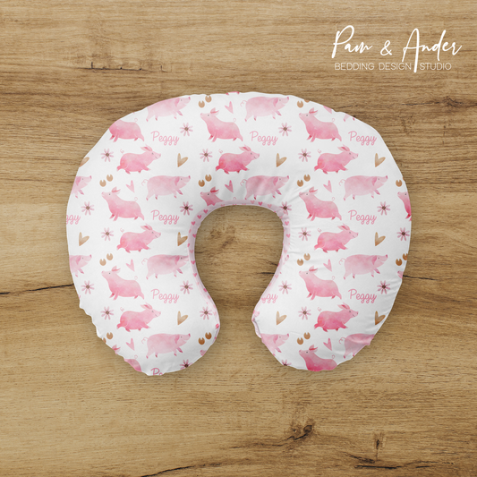 Heart Pig Boppy pillow cover