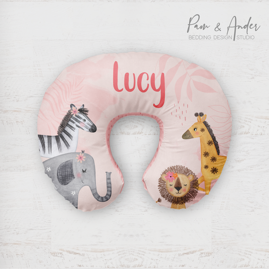 Pink Safari Boppy pillow cover