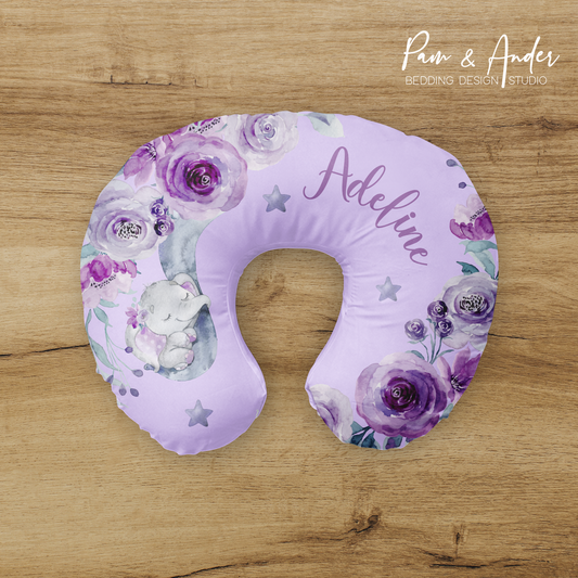 Purple Elephant Nursing pillow cover