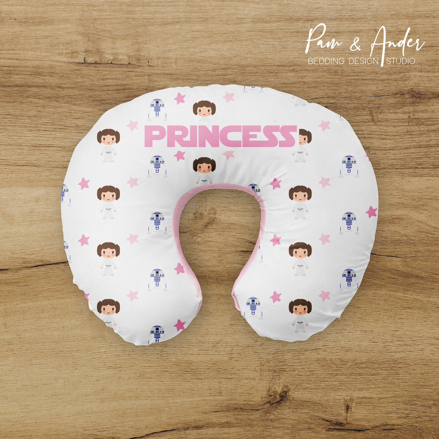 Pink Princess Leia Nursing pillow cover