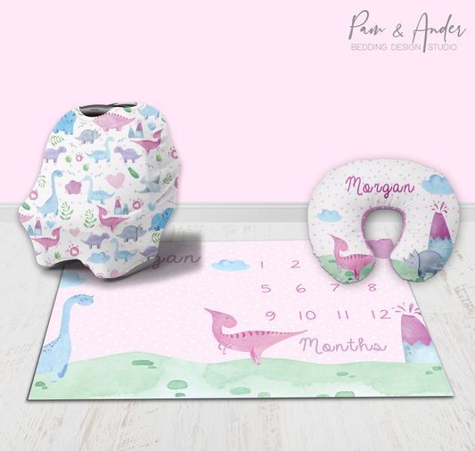 Pink Dinosaur Accessories set