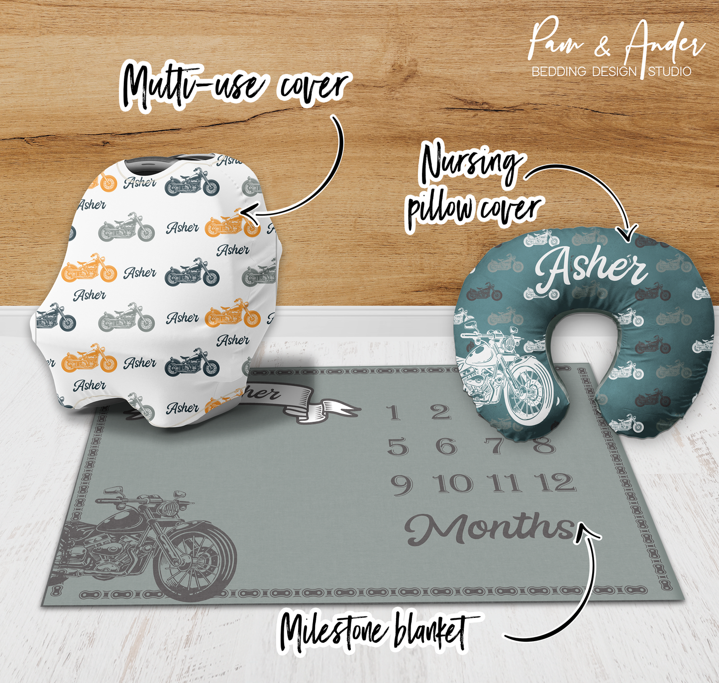 Motorbike Crib bedding set