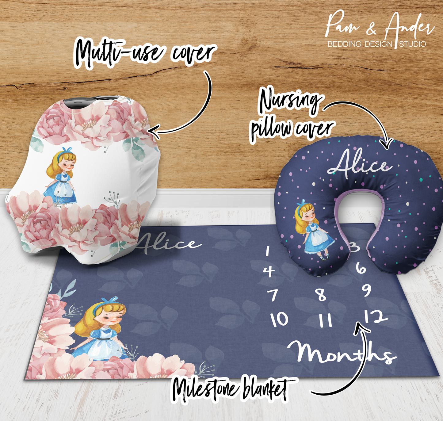 Alice in Wonderland Crib bedding set