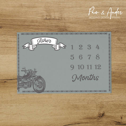 Motorbike Milestone blanket