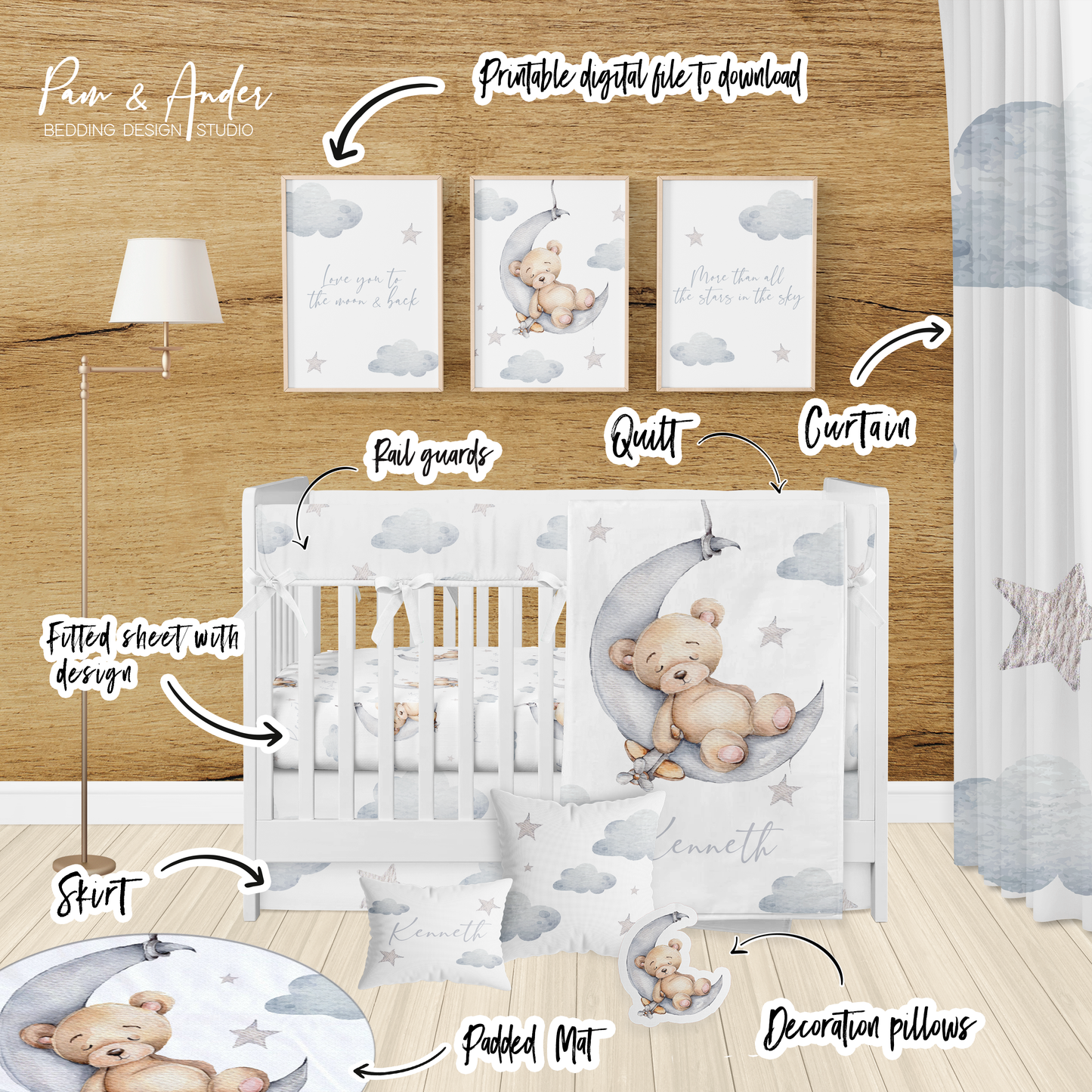 Bear Boy Crib bedding set