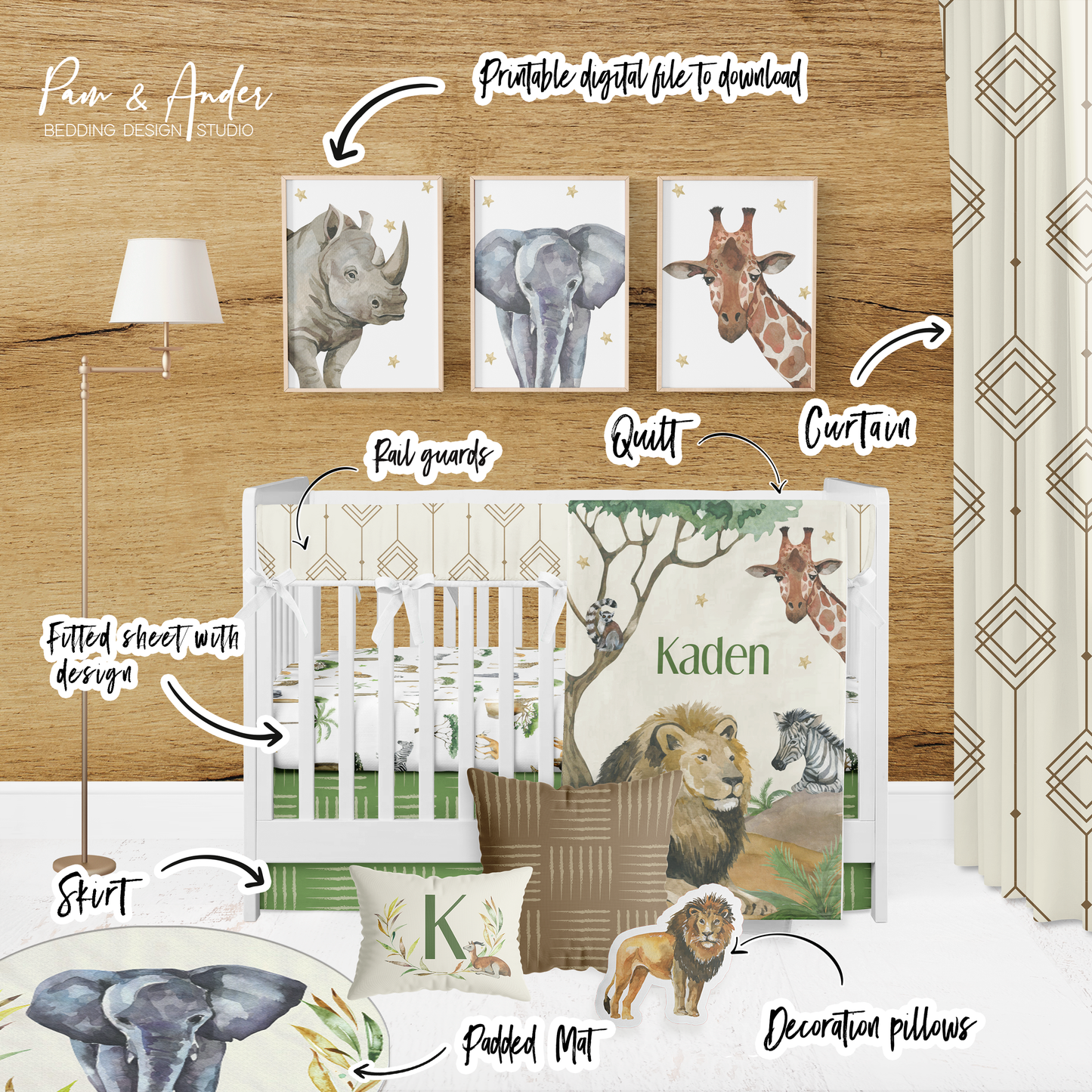 Safari Crib bedding set