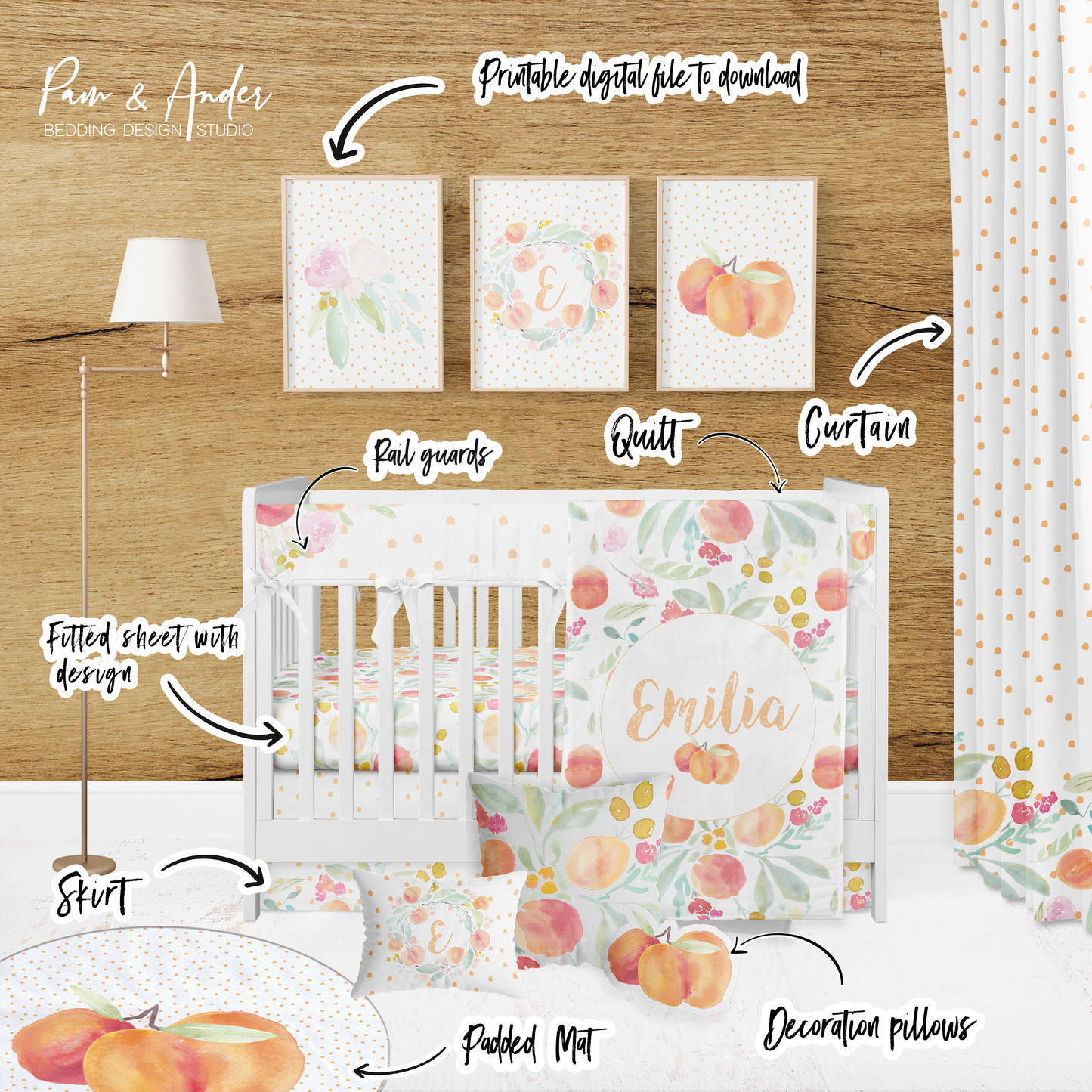 Peaches Crib Bedding Set