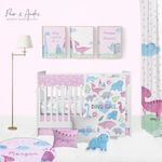 Pink Dinosaur Crib Bedding Set