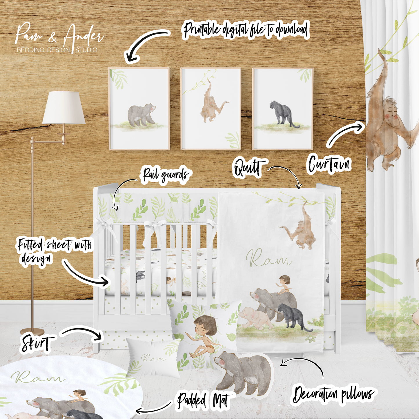 Jungle Book Boy Crib bedding set