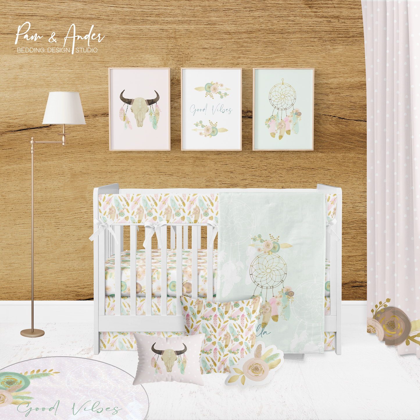 Dreamcatcher Girl Crib Bedding Set