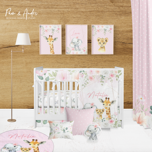 Safari Girl Crib Bedding Set