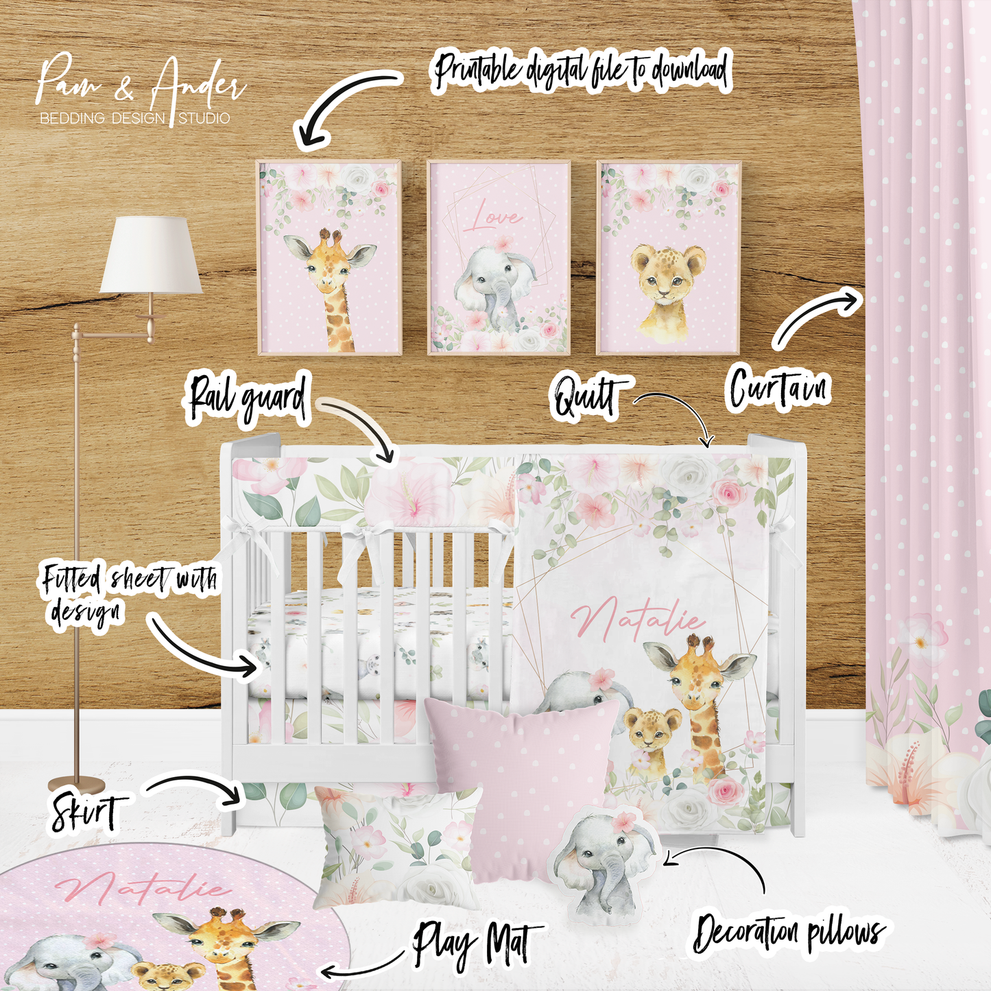 Safari Girl Crib Bedding Set