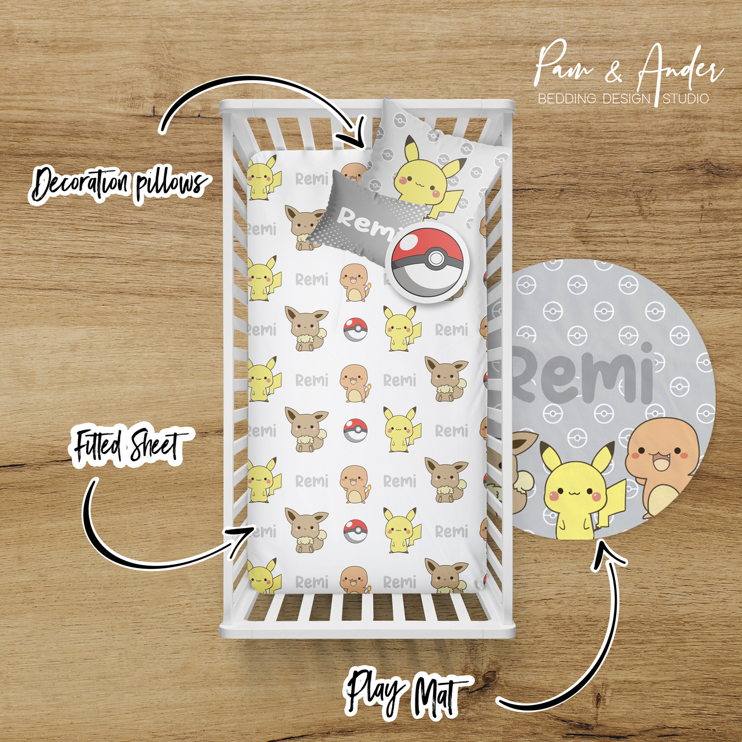 Pokemon Crib bedding set