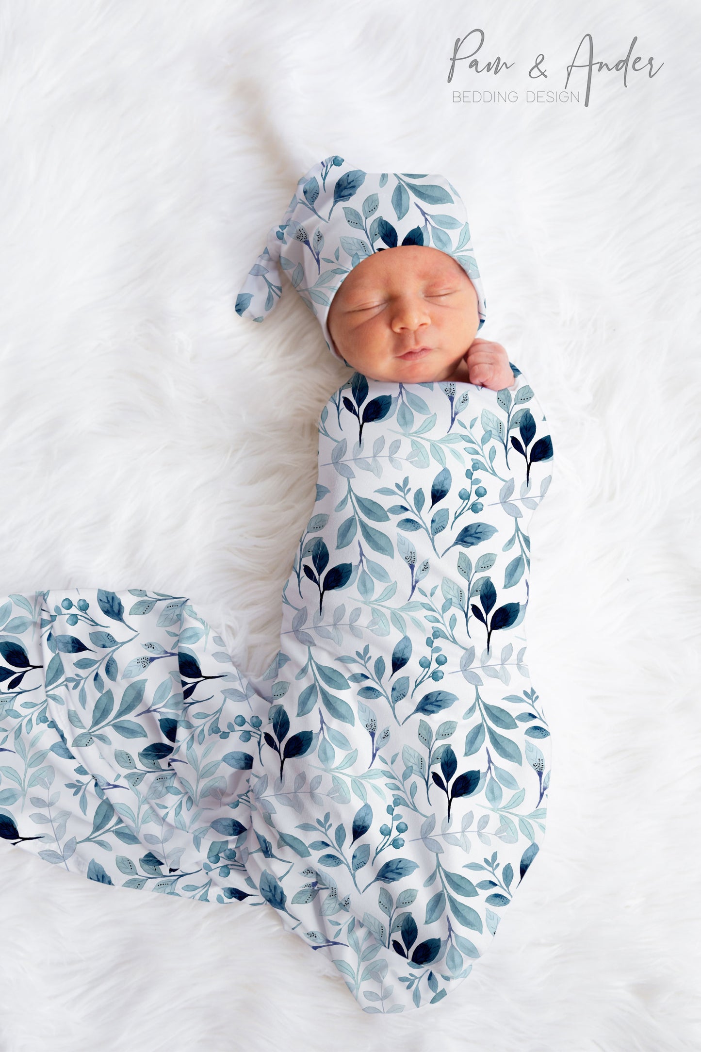 Blue Nature Baby Boy Swaddle Set