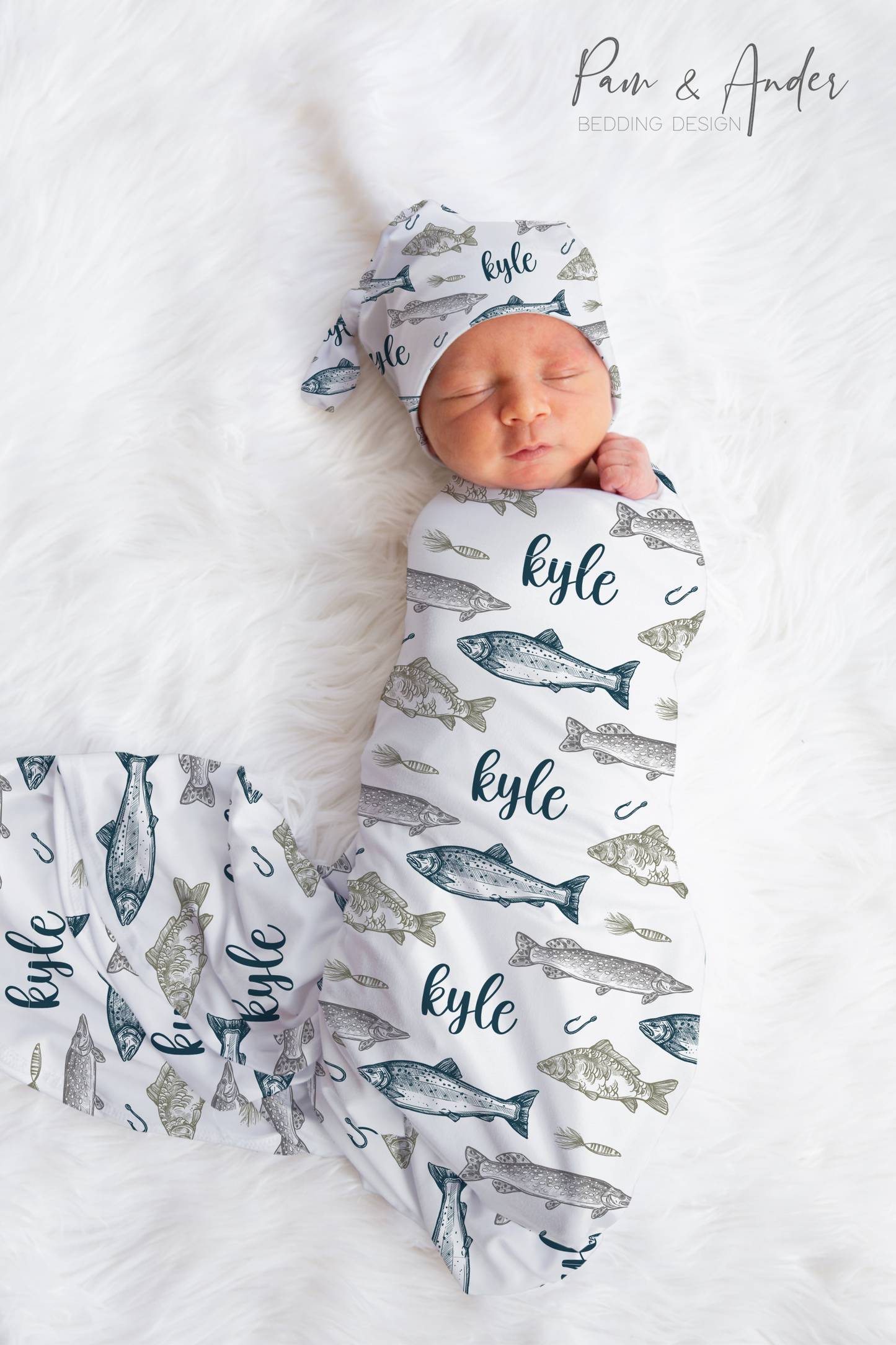 Fishing Baby Boy Swaddle Set