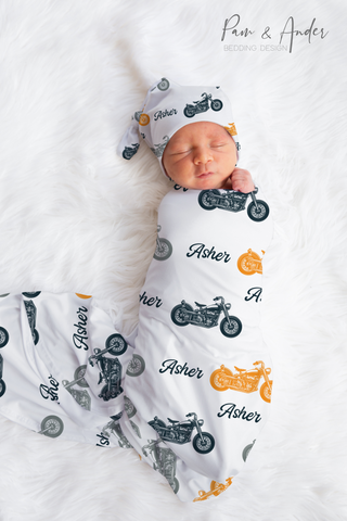 Motorbike Baby Boy Swaddle Set