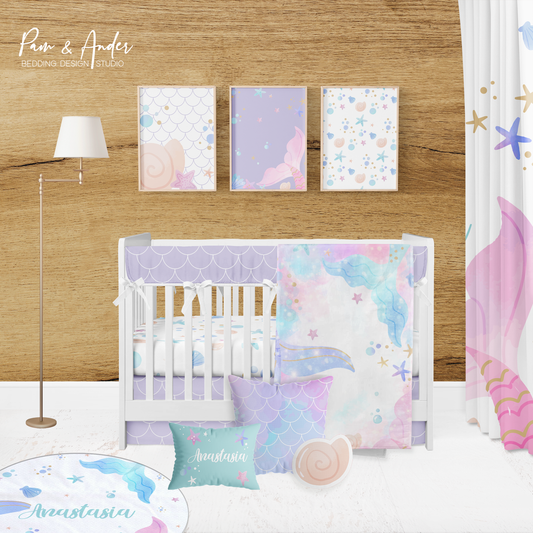 Mermaid Tails Crib bedding set