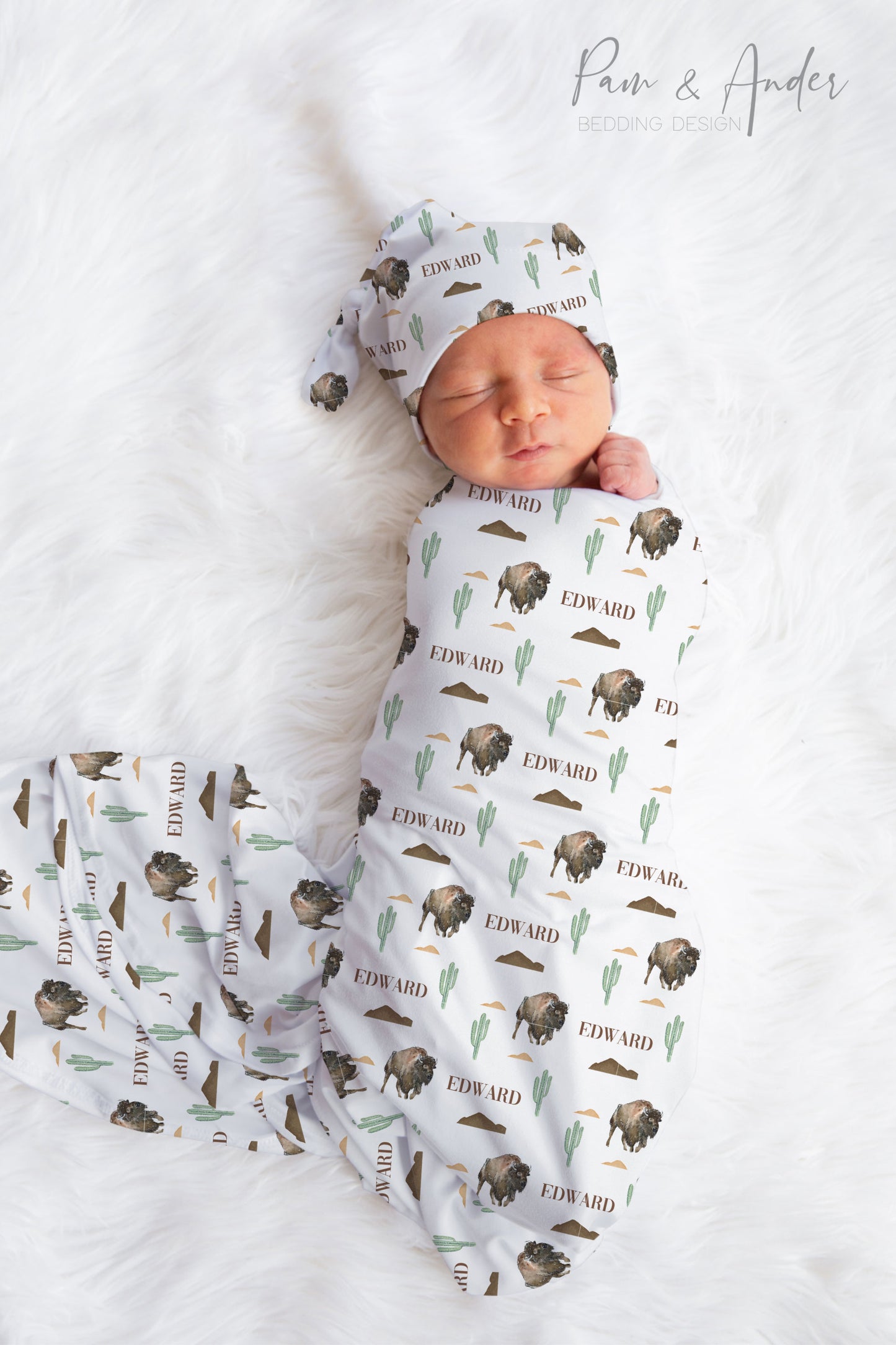 Buffalo Baby Boy Swaddle Set