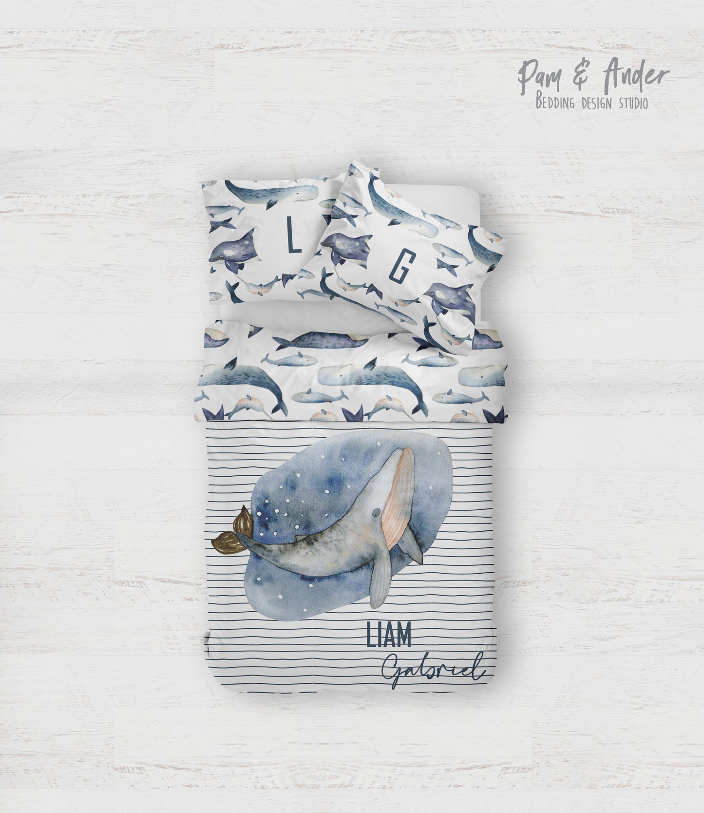 Whale bedding set