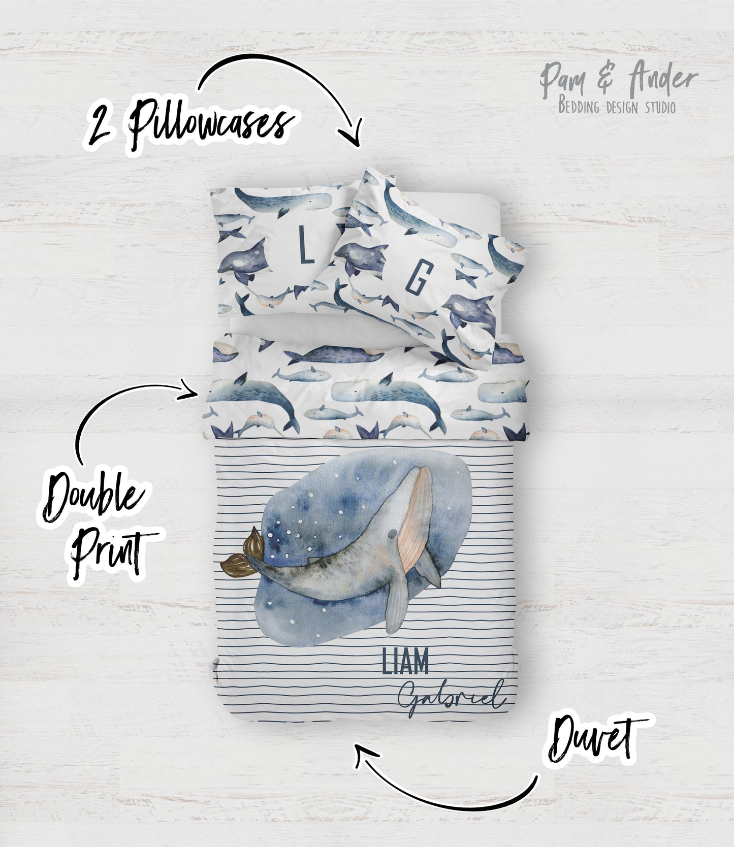 Whale bedding set