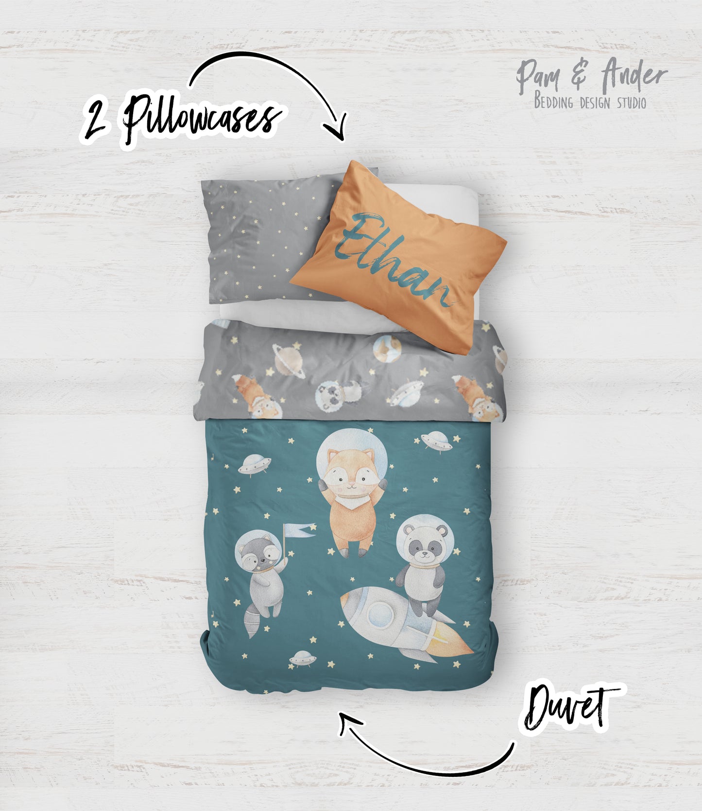 Astronaut Animals bedding set