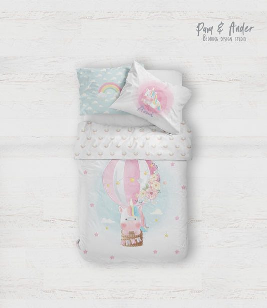 Unicorn pink bedding set