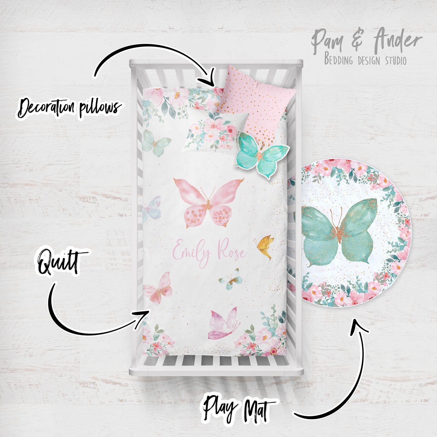 Butterfly Baby Girl Nursery Set