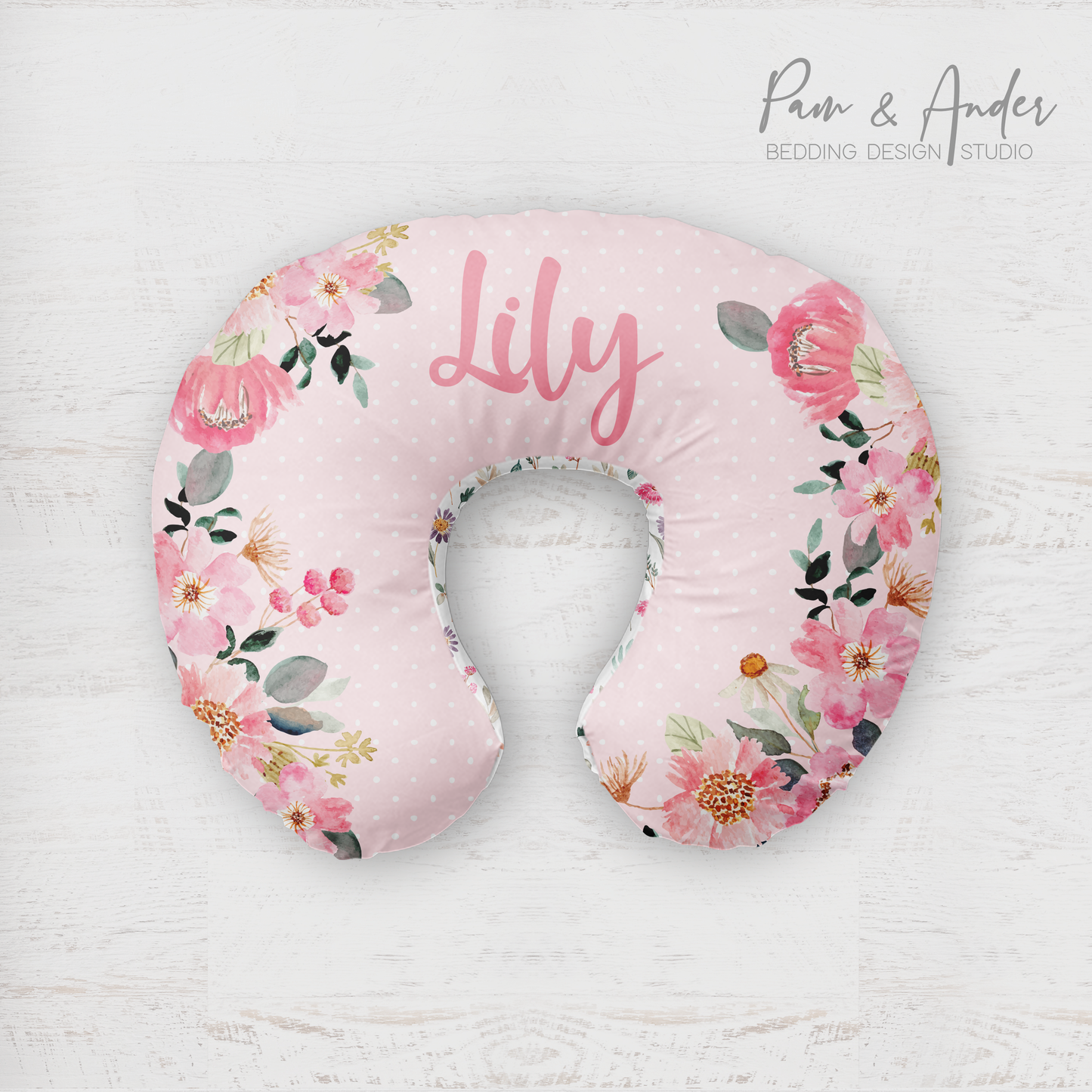 Peony boppy pillow cover