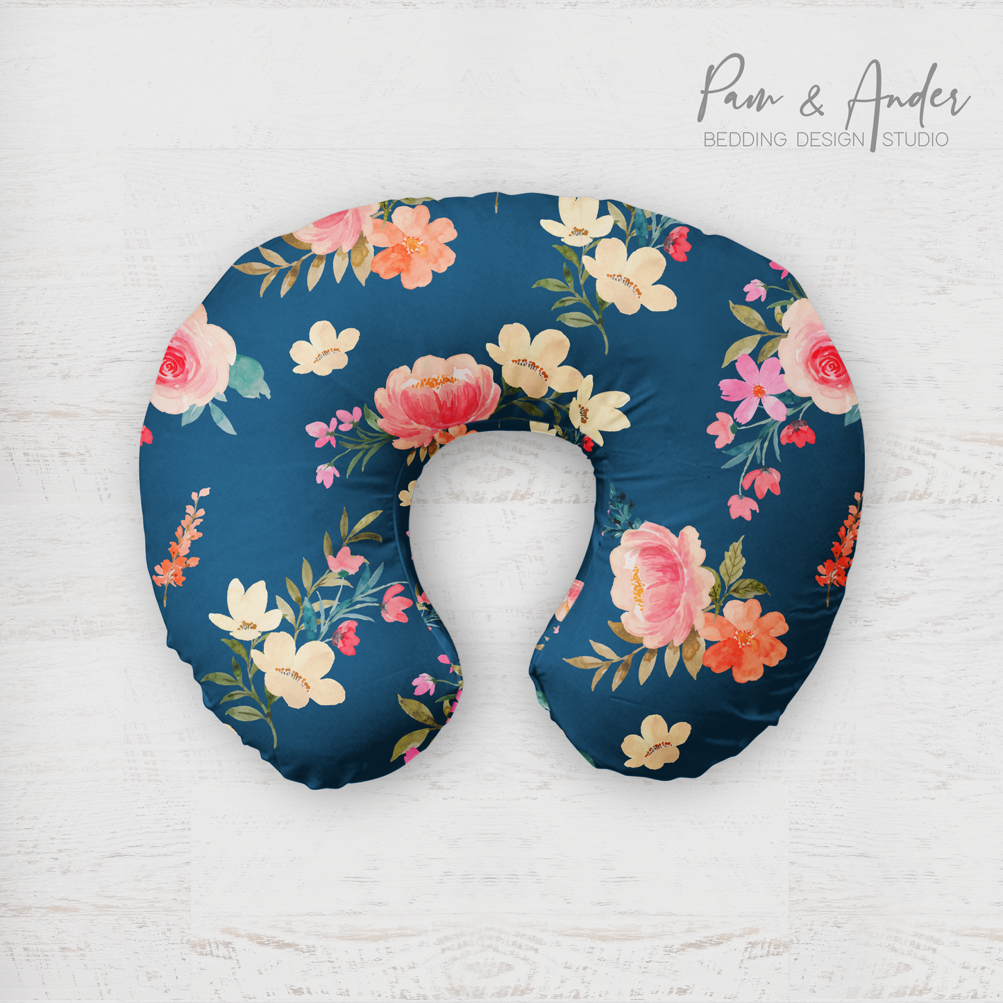 Flowers Blue Boppy pillow cover