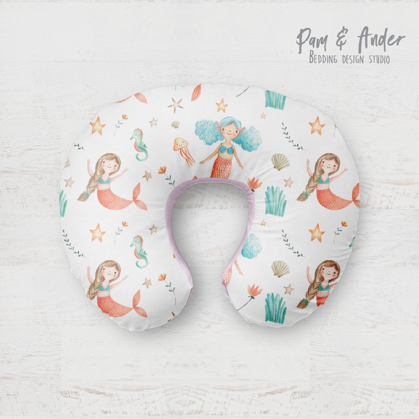 Mermaid boppy pillow cover